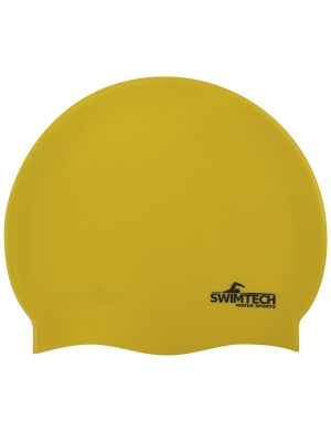 SwimTech Senior Silicone Swim Cap - Yellow